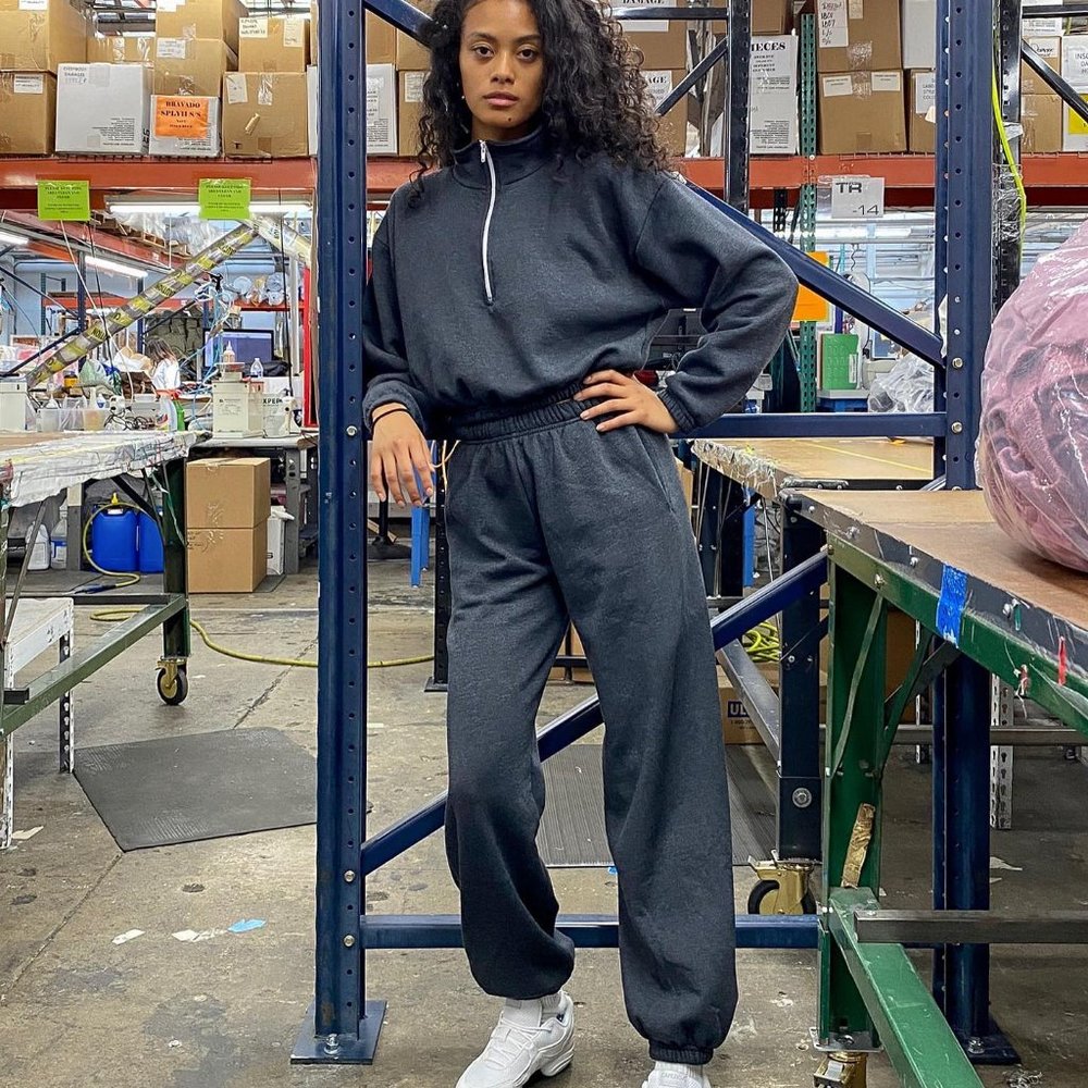 LA Apparel Fleece Sweat Set Size S